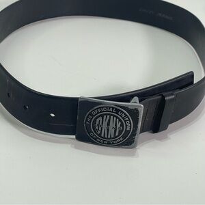 Vtg DKNY Jeans Black Belt Logo Buckle Men 36'' Casual Y2K